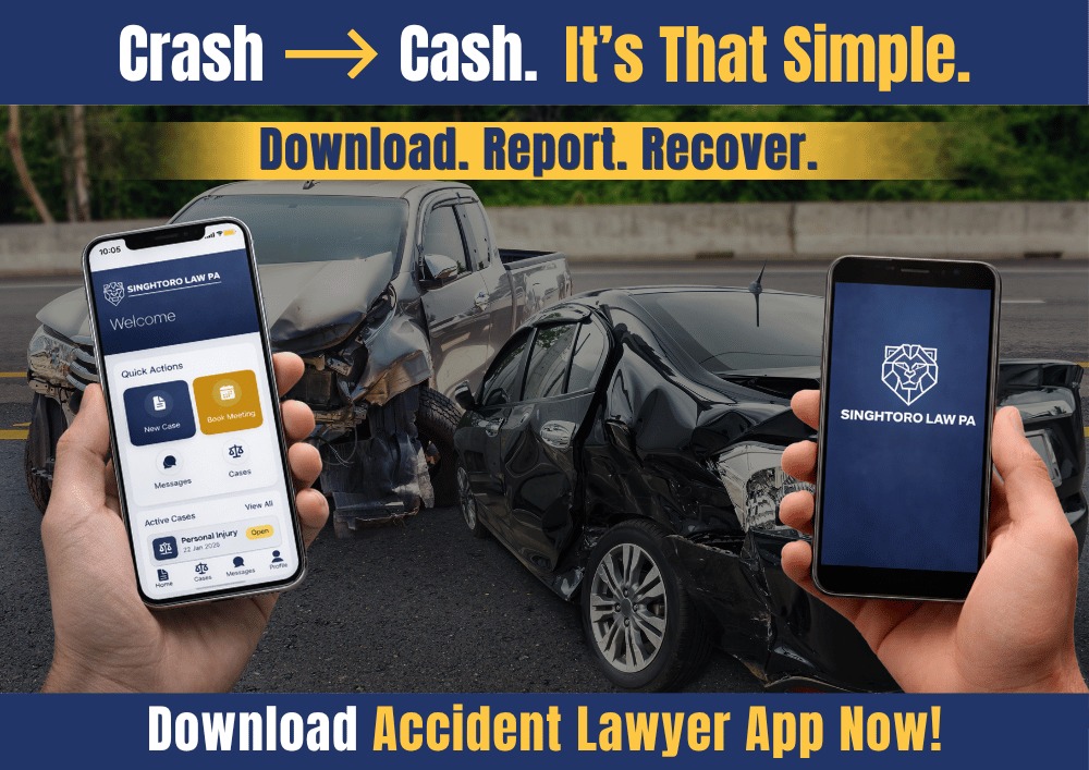 Singhtorolaw mobile app — file a case, book meetings, and track your claim from your phone
